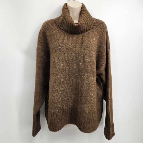 SO Turtleneck Sweater Women's Size Large Relaxed Boxy Fit Heavy Weight - Picture 1 of 8